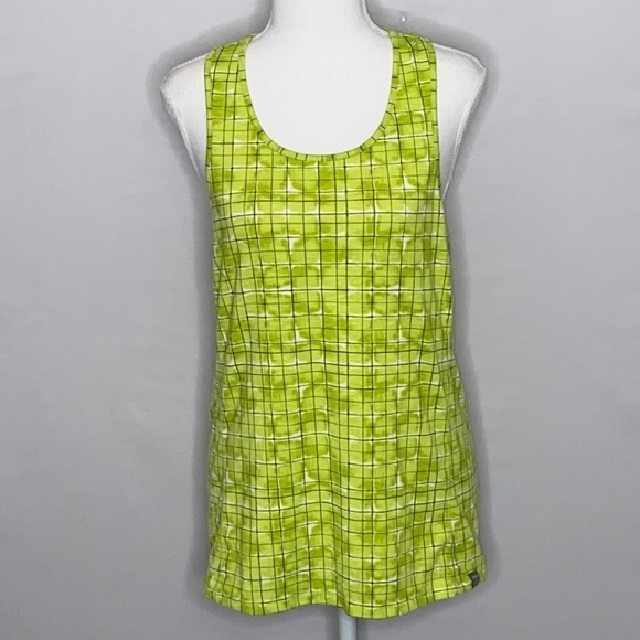 Title Nine Matahari Tank Top Green Shibori Blocks - Picture 1 of 5
